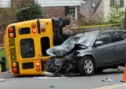car in accident with bus