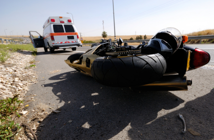 Motorcycle and Ambulance