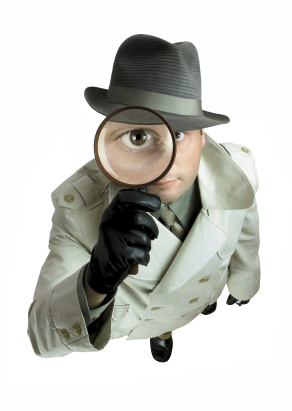 Car Insurance Search: Detective with Magnifying Glass