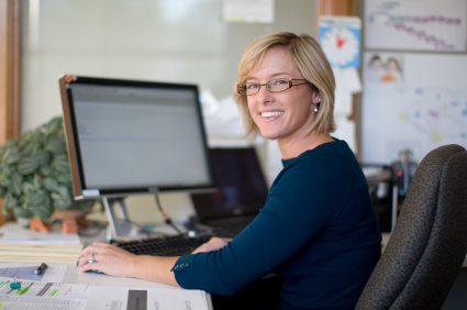 Insurance Agent at her Desk