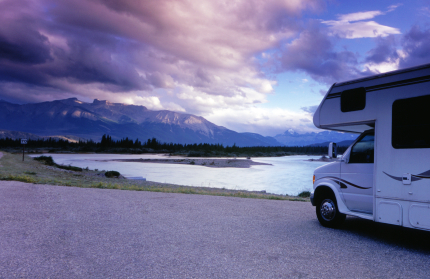 Motorhome by a Mountain Lake