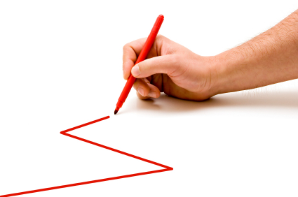 Hand Drawing A Red Insurance Line